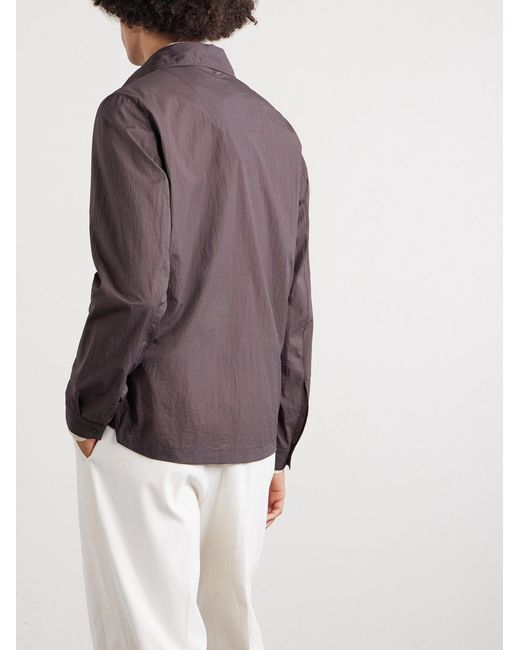 Herno Brown Shell Twill Overshirt for men