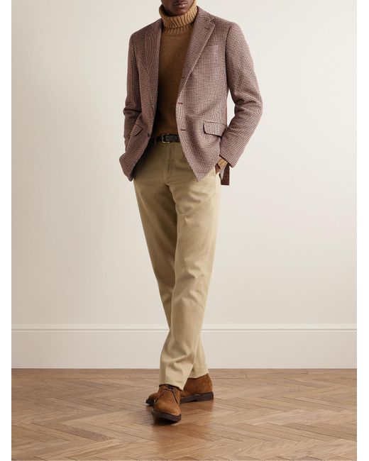 Sid Mashburn Brown Virgil No. 2 Slim-fit Houndstooth Virgin Wool And Cashmere-blend Blazer for men