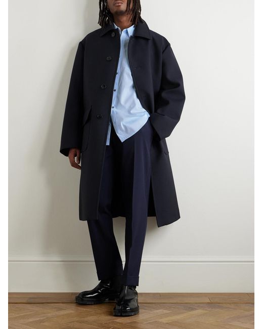 Dries Van Noten Blue Slim-Fit Straight-Leg Wool Trousers for men