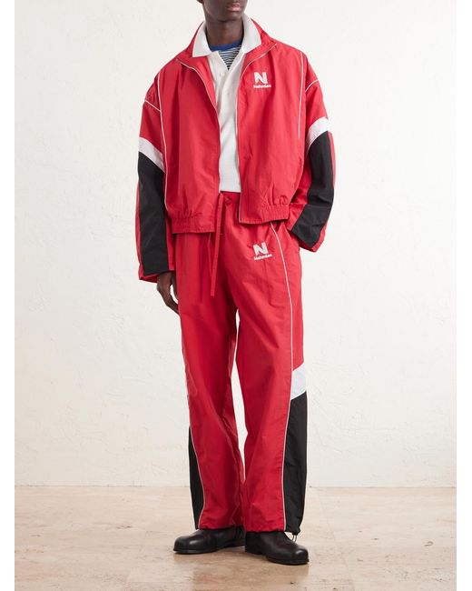 NAHMIAS Logo-Embroidered Striped Nylon Jacket for men