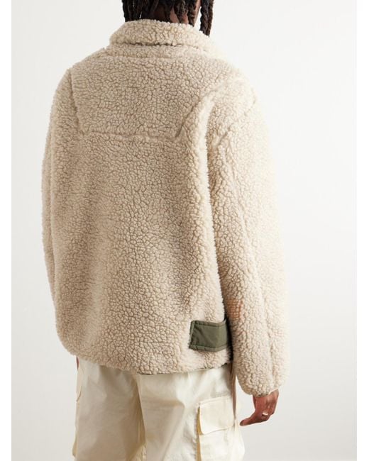 Sacai Natural Shell-trimmed Fleece Half-zip Jacket for men
