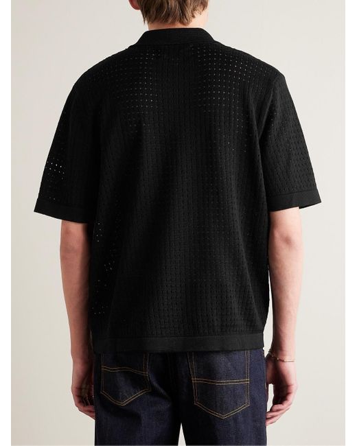 Camicia in cotone pointelle di Corridor NYC in Black da Uomo