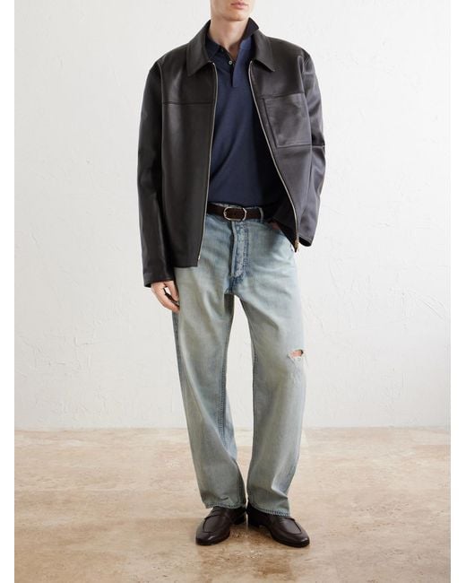Paul Smith Black Leather Jacket for men