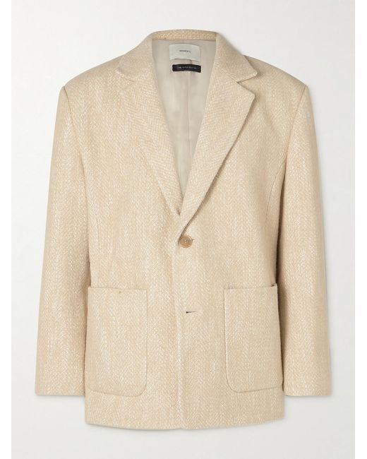 Amomento Natural Oversized Herringbone Twill Blazer for men