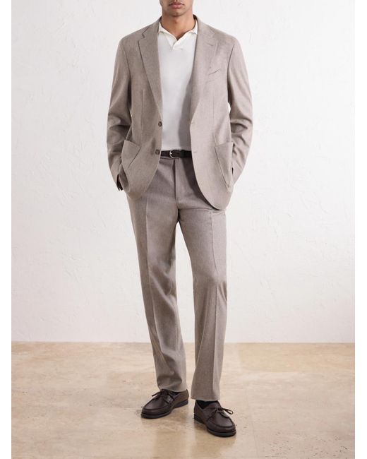Slowear Natural Straight-leg Wool-blend Flannel Trousers for men