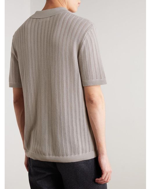 Mr P. White Pointelle-Knit Cotton Shirt for men