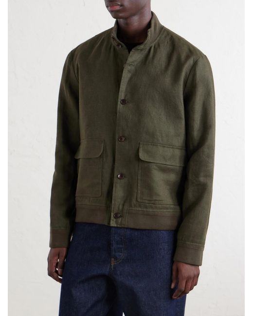 Mr P. Green Linen-Twill Harrington Jacket for men