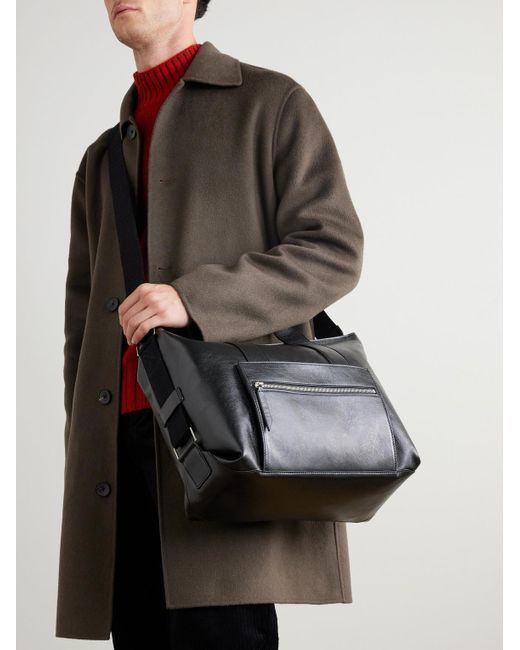 Racer Full-Grain Leather Tote Bag di Metier in Black da Uomo