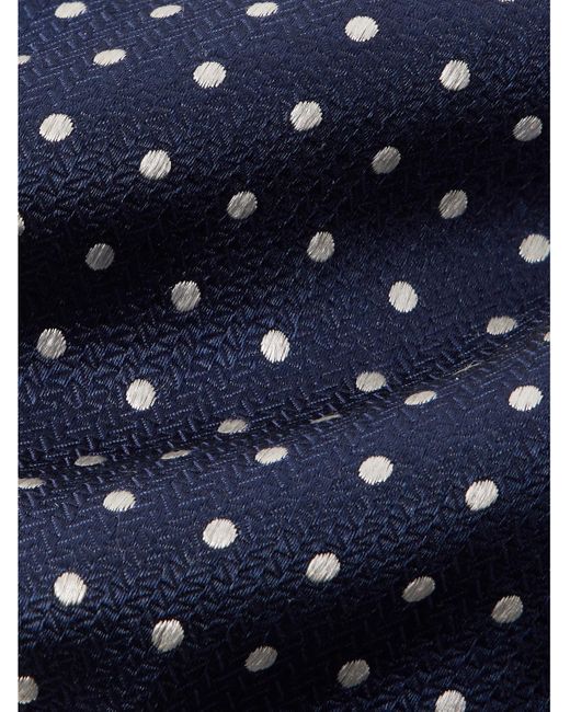 Cravatta in seta jacquard a pois Pickwick di Favourbrook in Blue da Uomo