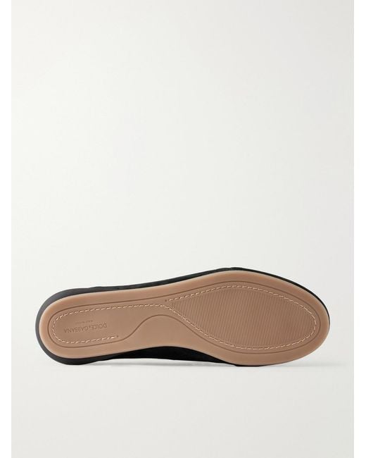 Dolce & Gabbana Black Leather-Trimmed Suede Sneakers for men