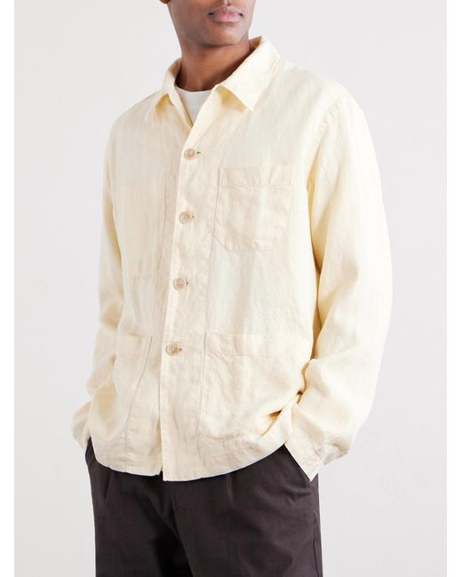 Hartford Natural Perry Linen And Cotton-Blend Woven Jacket for men