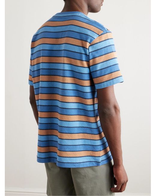 Mr P. Blue Striped Cotton-jersey T-shirt for men