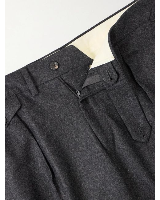 J. Mueser Gray Waverly Straight-Leg Pleated Wool-Twill Suit Trousers for men