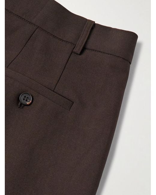 Frankie Shop Brown Beo Wide-leg Pleated Woven Suit Trousers for men