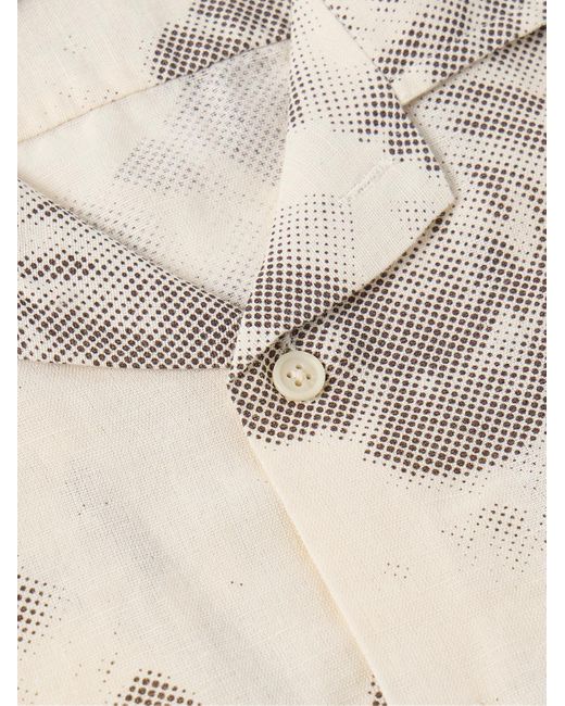 Camicia in cotone stampato con colletto aperto di Corridor NYC in Natural da Uomo