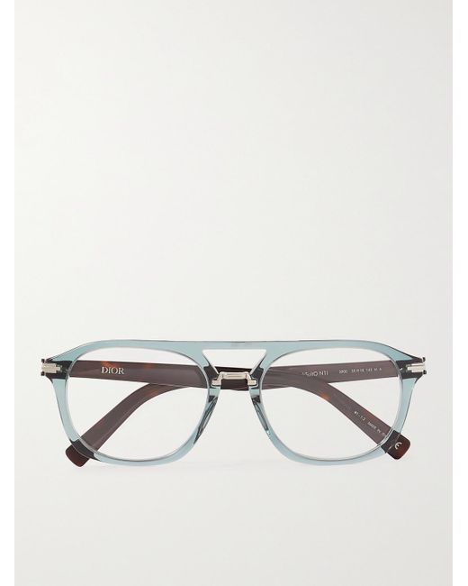 Dior Blue Diorblacksuito N1I Aviator-Style Acetate Optical Glasses for men