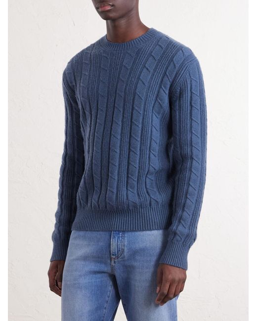 Zegna Blue Oasi Knitted Cashmere Sweater for men