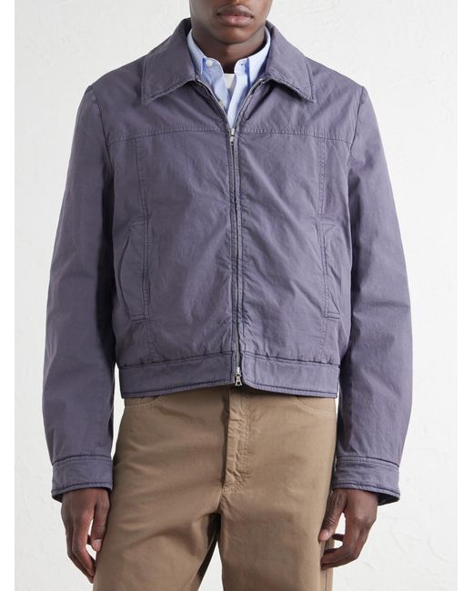 Dries Van Noten Blue Cotton-Blend Blouson Jacket for men