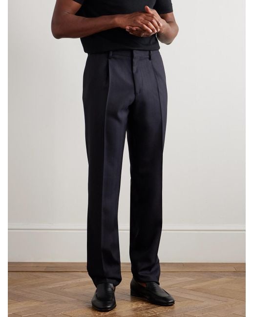 Lardini Blue Double-Breasted Striped Wool Suit for men