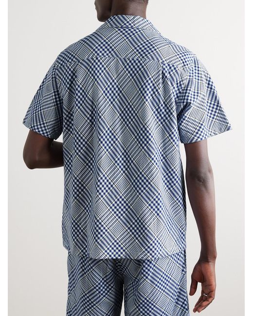 Noma T.D Blue Checked Cotton-Flannel Shirt for men