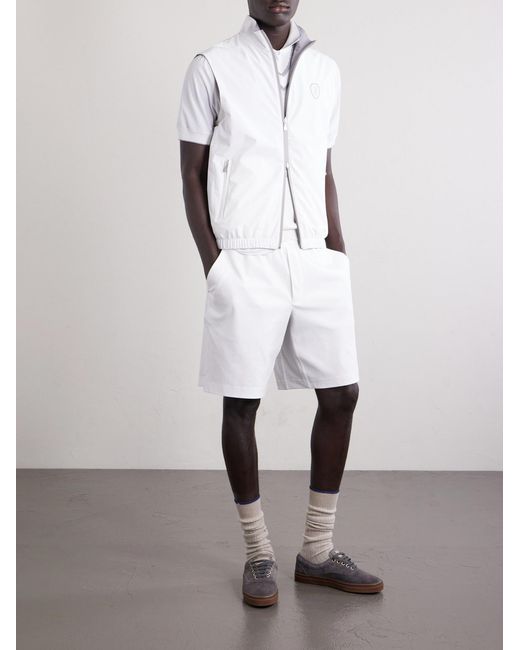 Brunello Cucinelli White Logo-Appliquéd Shell Golf Jacket for men