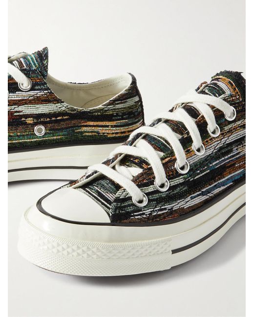 Converse Chuck 70 Sneakers aus Canvas mit Jacquard-Logomuster und Lederbesatz in Brown für Herren
