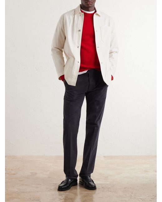 Massimo Alba Blue Ionio2 Straight-leg Cotton-blend Trousers for men