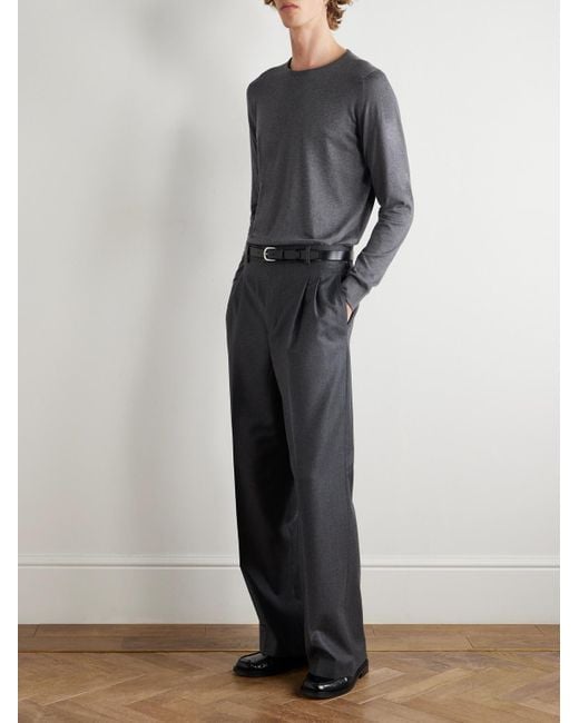 John Smedley Gray Hatfield Sea Island Cotton Sweater for men