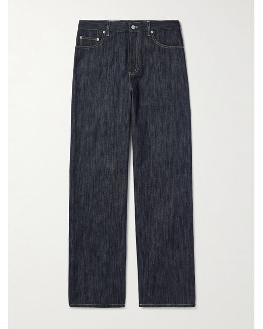 Gucci Blue Wide-leg Logo-jacquard Jeans for men