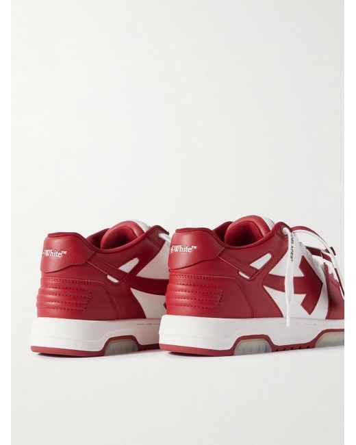 Off-White c/o Virgil Abloh Out of Office Sneakers aus Leder in Red für Herren