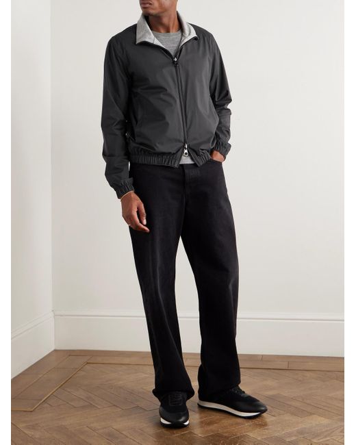 Loro Piana Black Reversible Windmate Storm System Nylon And Cashmere Blouson Jacket for men