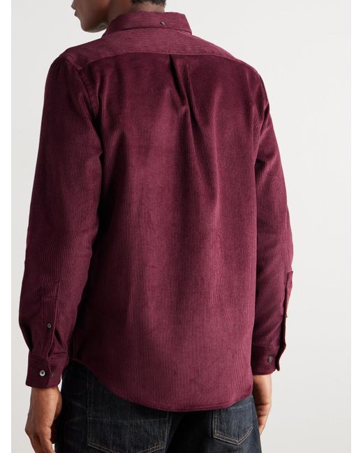 Portuguese Flannel Purple Lobo 2.0 Button-down Collar Cotton-corduroy Shirt for men