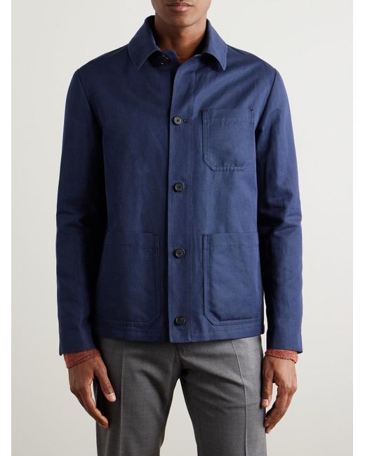 Slowear Blue Venezia 1951 Cotton And Linen-blend Twill Chore Jacket for men