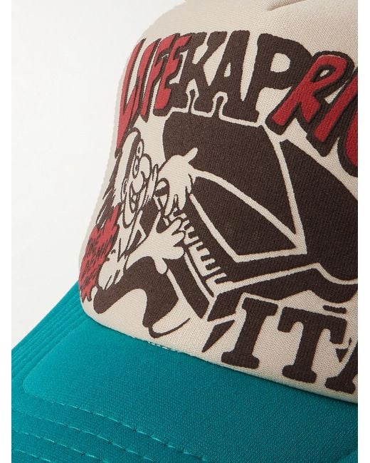 Kapital Blue Life Kapriccio Mesh-Trimmed Printed Scuba Trucker Cap
