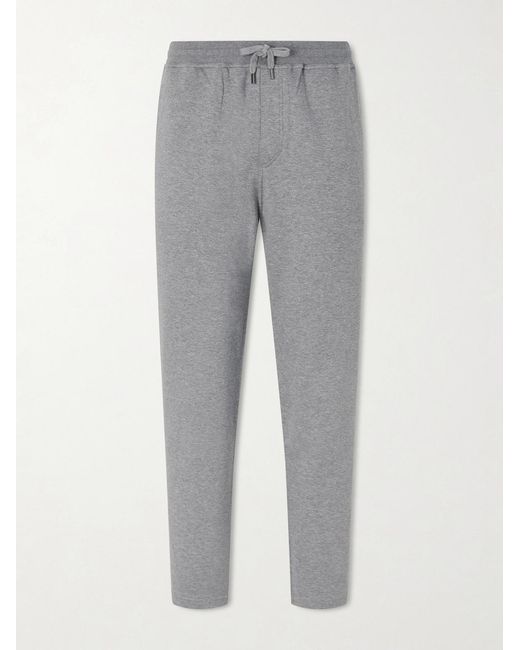 Brunello Cucinelli Gray Tapered Cotton, Cashmere And Silk-Blend Jersey Sweatpants for men