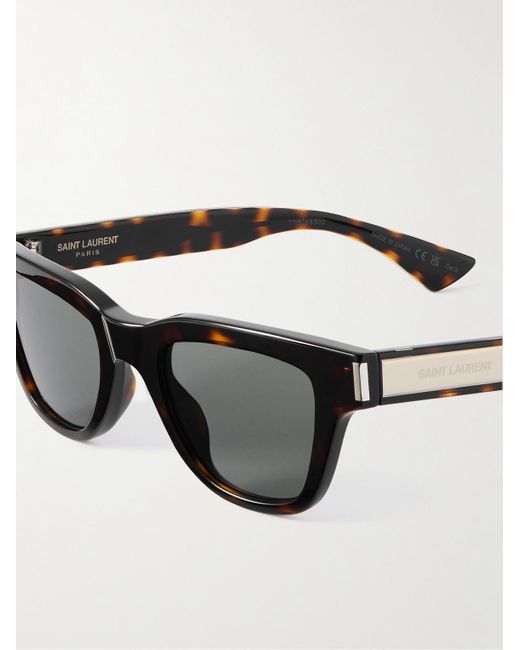 Saint Laurent Black Jacques D-Frame Tortoiseshell Acetate Sunglasses for men