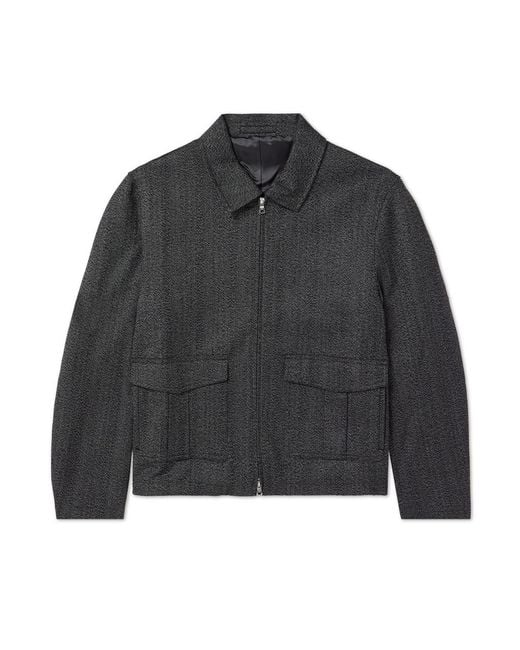 Mr P. Gray Wool-Herringbone Blouson Jacket for men