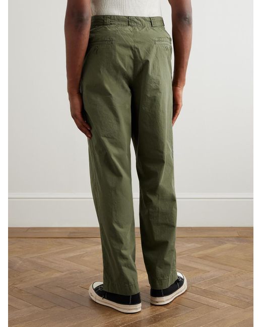 Remi Relief Green Straight-Leg Cotton-Canvas Trousers for men
