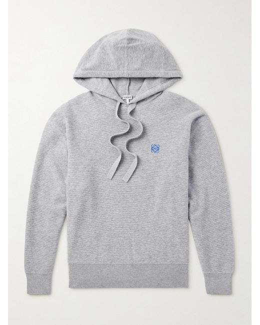 Loewe Kapuzenpullover aus Wolle mit Logostickerei in Gray für Herren
