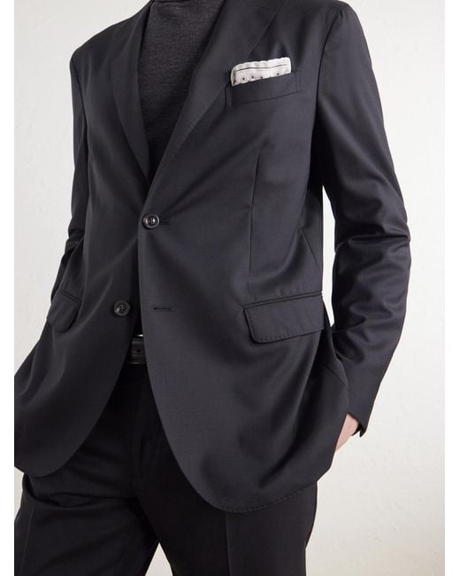 Boglioli Blue Virgin Wool Fresco Suit Jacket for men