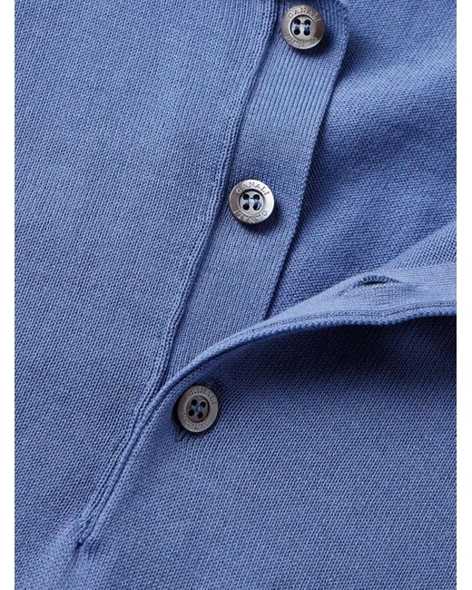 Canali Blue Cotton Polo Shirt for men