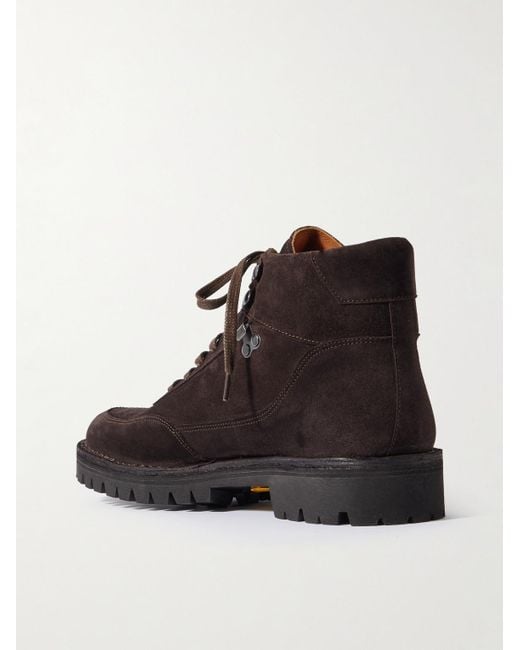 Mr P. Black Suede Lace-Up Boots for men