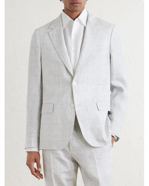Mr P. Gray Delave Linen Check Suit Jacket for men