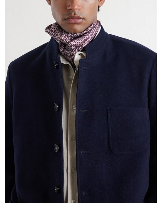 Massimo Alba Blue Bali Wool, Silk And Cashmere-Blend Jacket for men