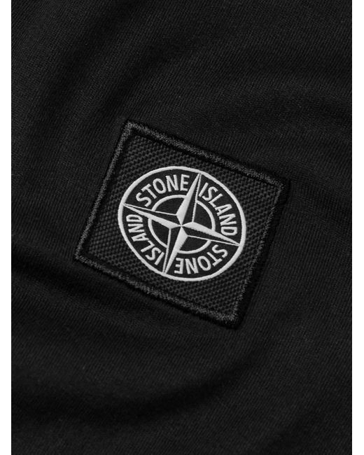 Stone Island T-Shirt aus Baumwoll-Jersey mit Logoapplikation in Black für Herren