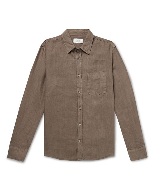 Mr P. Brown Garment-dyed Linen Shirt for men