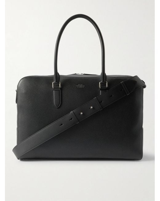 Ludlow Leather Weekend Bag di Smythson in Black da Uomo