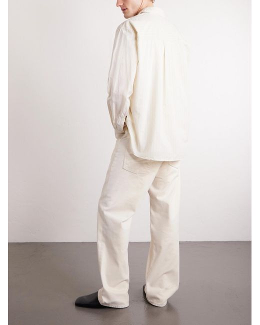 Our Legacy Natural Above Striped Lyocell Shirt for men
