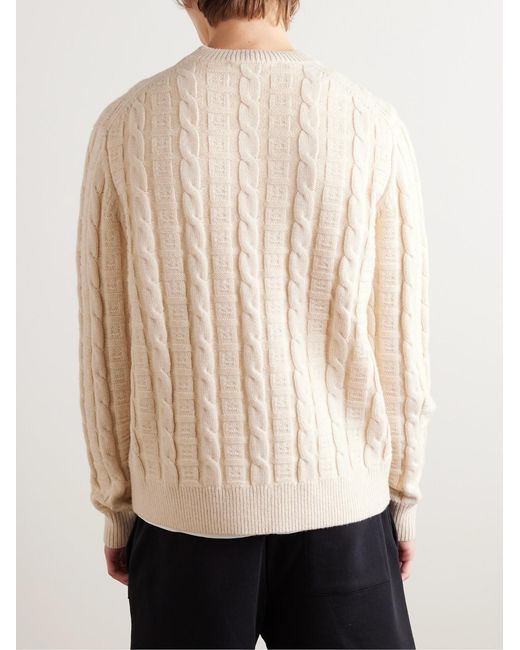 Acne Natural Kelvir Face Cable-Knit Wool-Blend Sweater for men