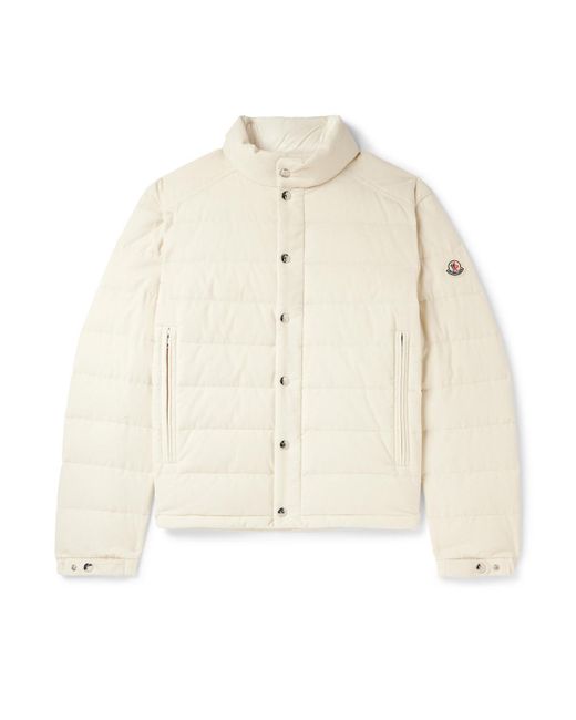 Moncler Natural Logo-appliquéd Quilted Cotton-corduroy Jacket for men